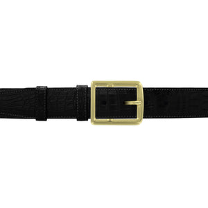 1 1/2" Black Classic Belt with Crawford Casual Buckle in Brass