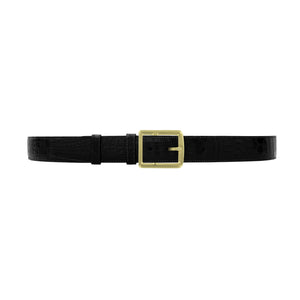 1 1/2" Black Classic Belt with Crawford Casual Buckle in Brass