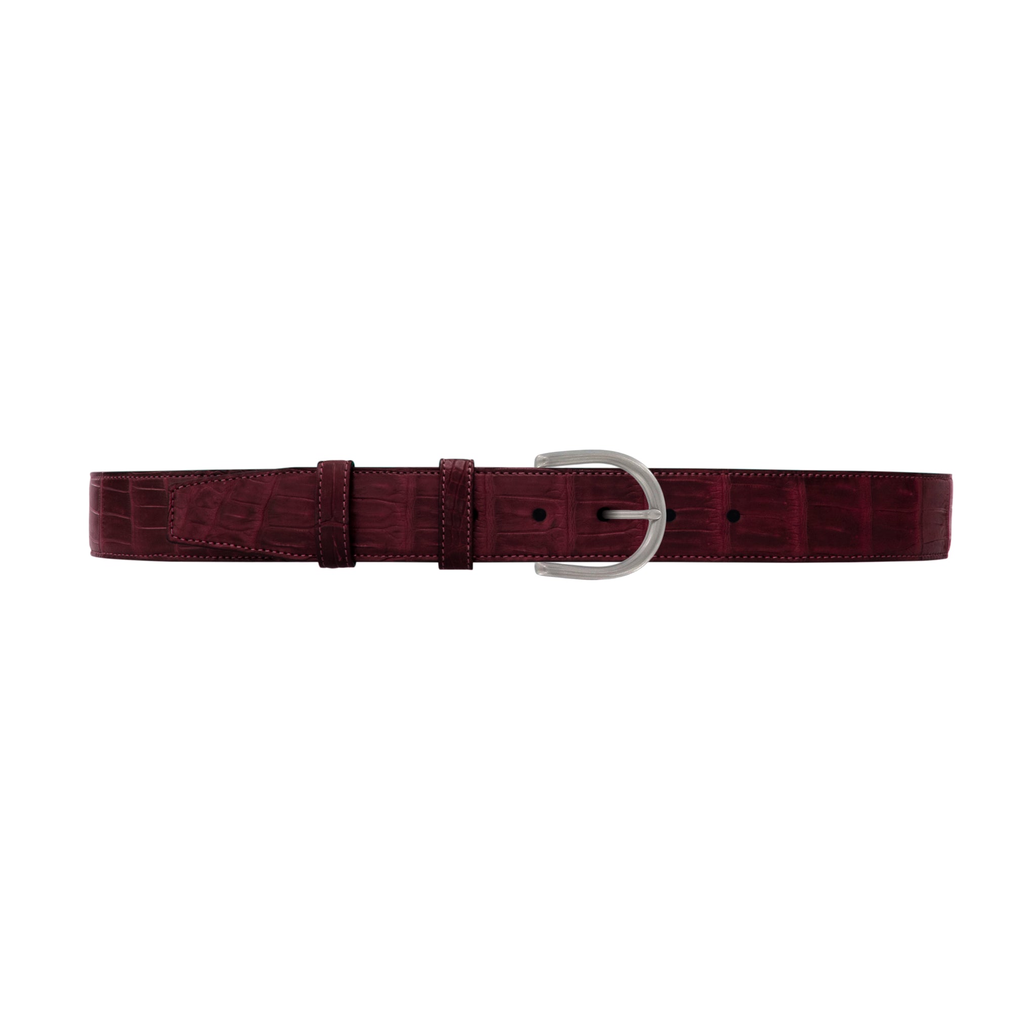 1 1/2" Burgundy Seasonal Belt with Denver Casual Buckle in Matt Nickel