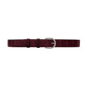 1 1/2" Burgundy Seasonal Belt with Denver Casual Buckle in Matt Nickel