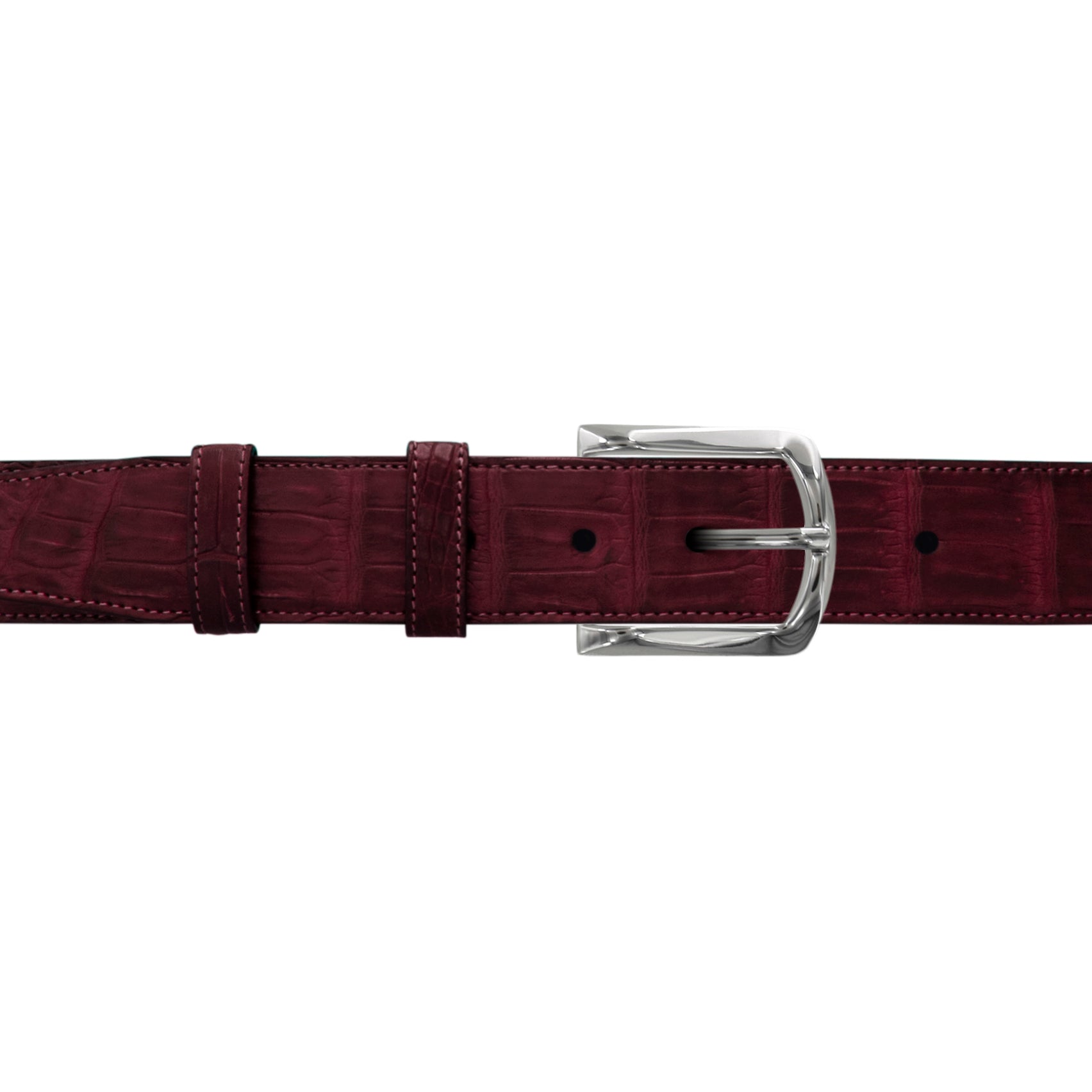 1 1/2" Burgundy Seasonal Belt with Sutton Dress Buckle in Polished Nic GRACE 1 1/2" Burgundy Seasonal Belt with Sutton Dress Buckle in Polished Nic GRACE