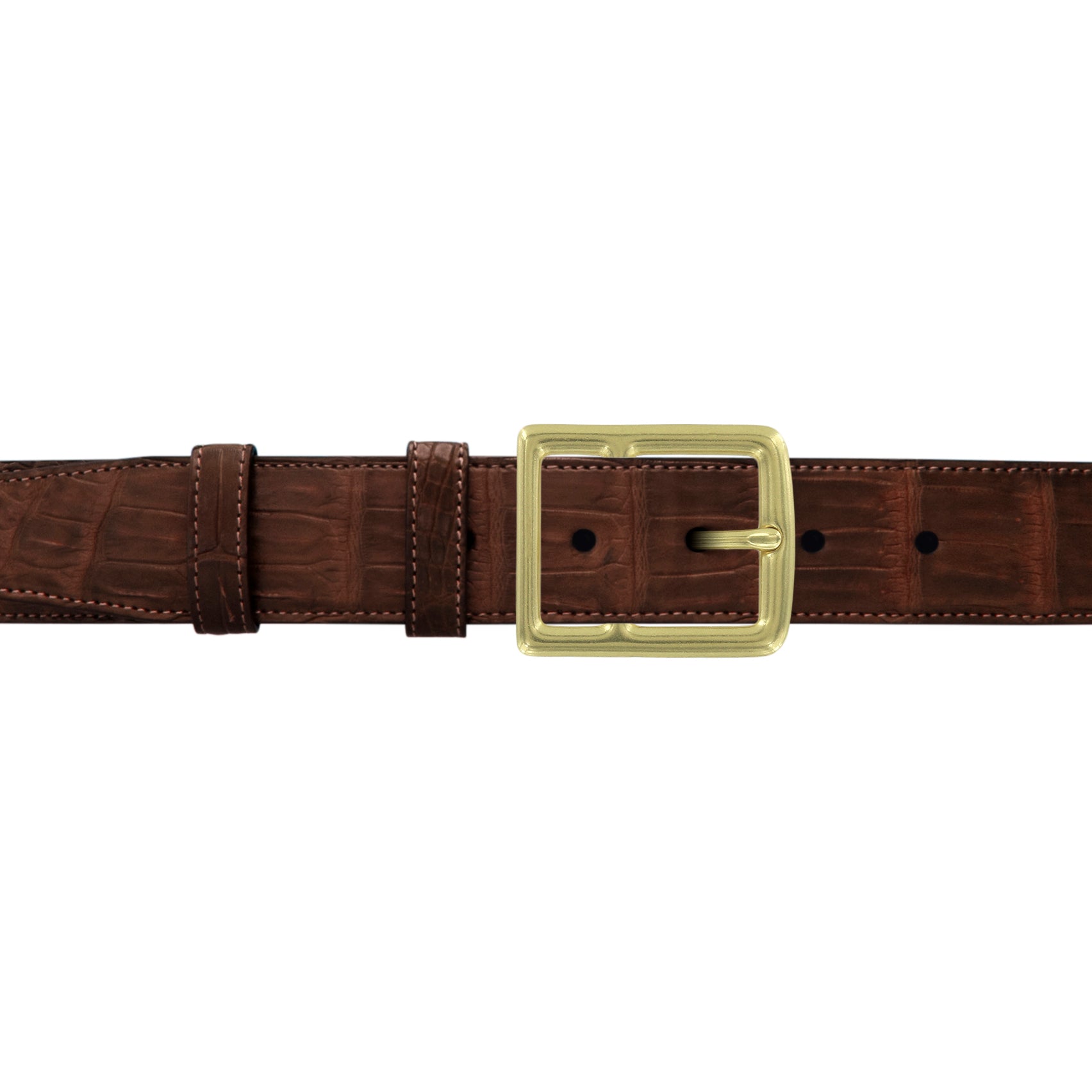 1 1/2" Cognac Classic Belt with Crawford Casual Buckle in Brass