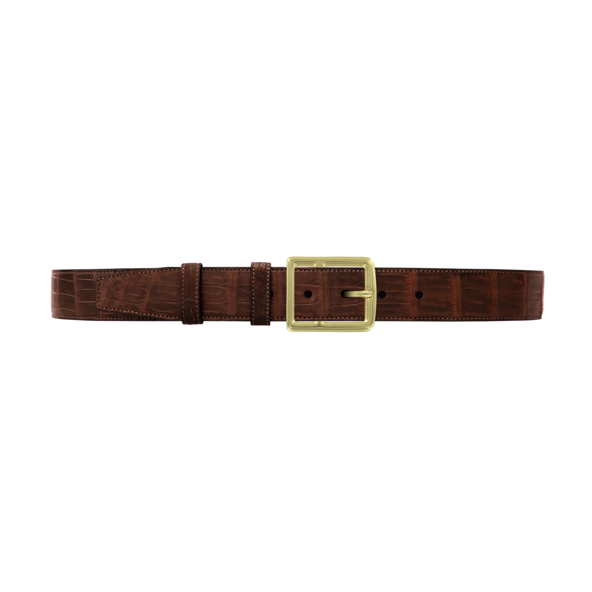 1 1/2" Cognac Classic Belt with Crawford Casual Buckle in Brass