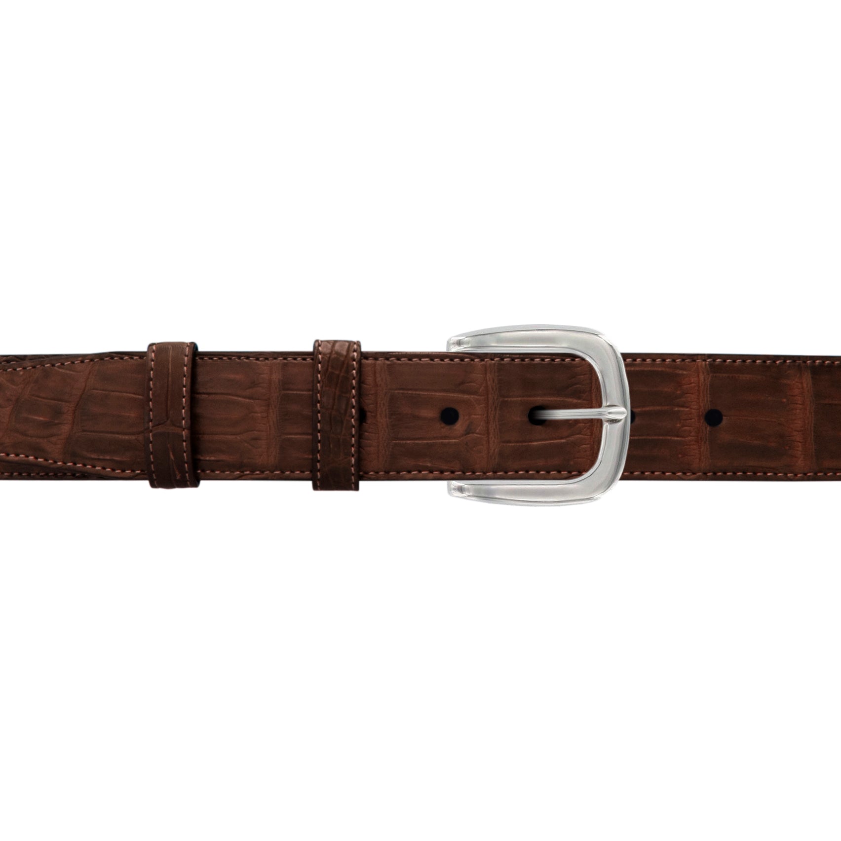 1 1/2" Cognac Classic Belt with Oxford Cocktail Buckle in Polished Nickel