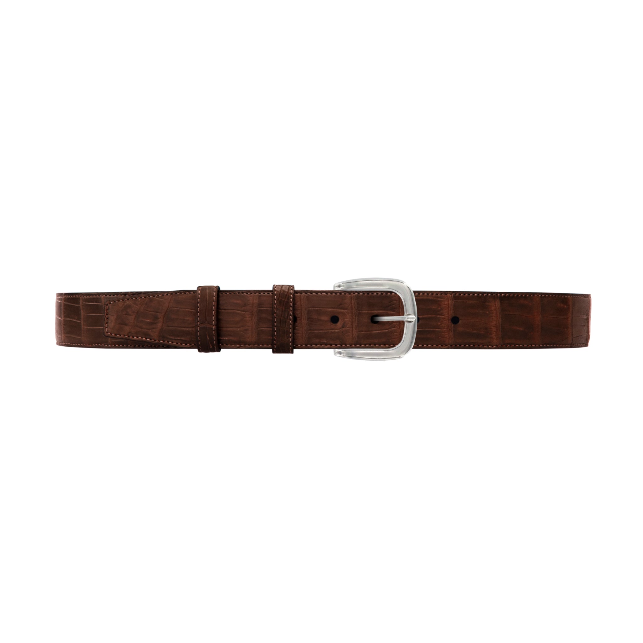 1 1/2" Cognac Classic Belt with Oxford Cocktail Buckle in Polished Nickel