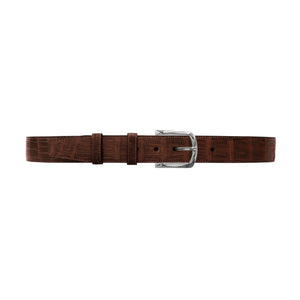 1 1/2" Cognac Classic Belt with Sutton Dress Buckle in Polished Nickel