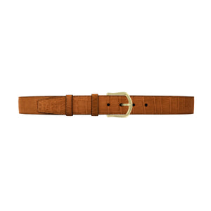 1 1/2" Dark Sand Classic Belt with Regis Dress Buckle in Brass