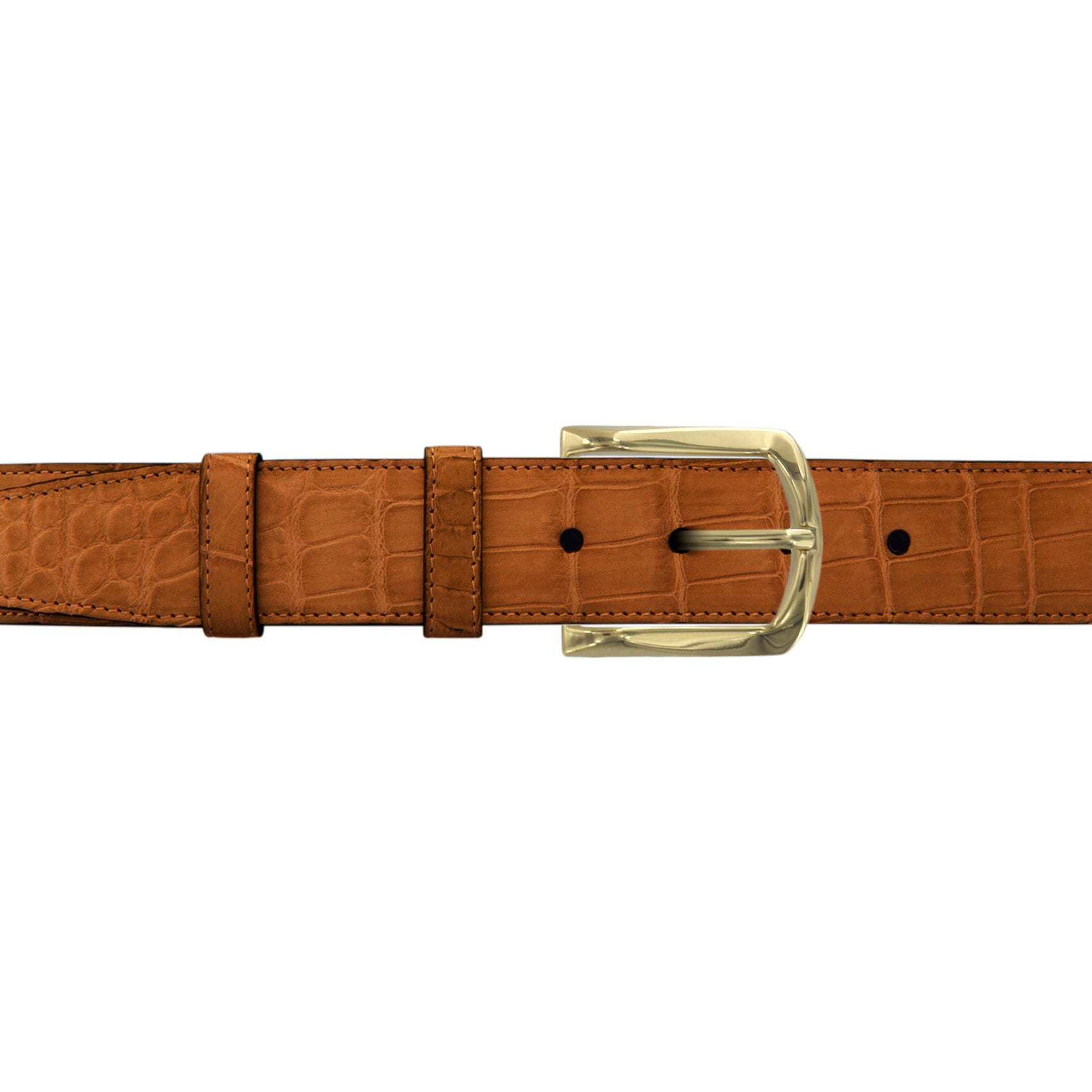 1 1/2" Dark Sand Classic Belt with Sutton Dress Buckle in Brass