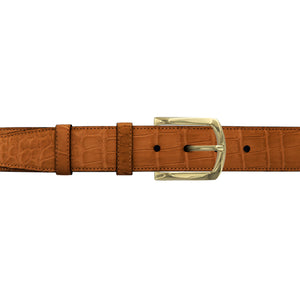 1 1/2" Dark Sand Classic Belt with Sutton Dress Buckle in Brass