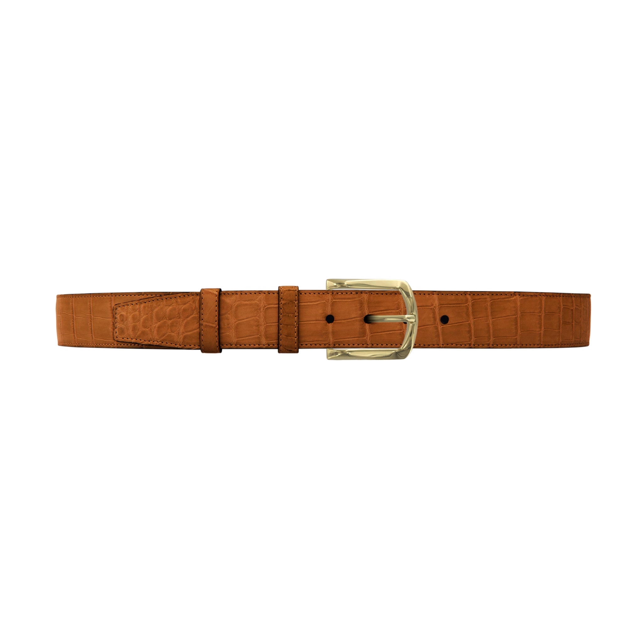 1 1/2" Dark Sand Classic Belt with Sutton Dress Buckle in Brass