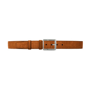 1 1/2" Dark Sand Classic Belt with Crawford Casual Buckle in Polished Nickel