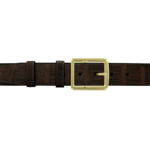 1 1/2" Espresso Classic Belt with Crawford Casual Buckle in Brass