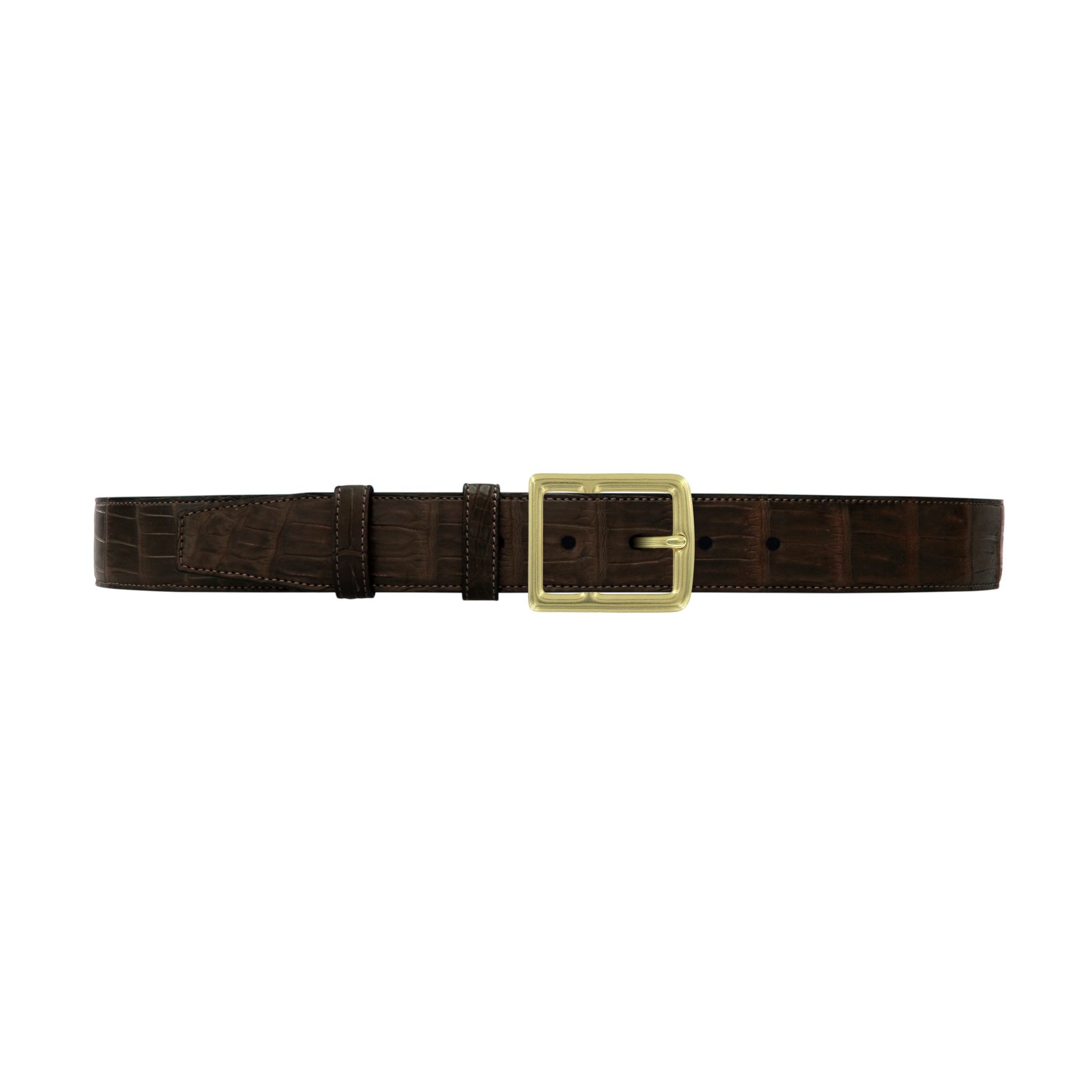 1 1/2" Espresso Classic Belt with Crawford Casual Buckle in Brass