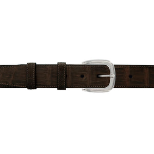 1 1/2" Espresso Classic Belt with Oxford Cocktail Buckle in Polished Nickel