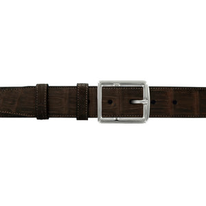 1 1/2" Espresso Classic Belt with Crawford Casual Buckle in Polished Nickel