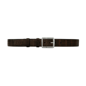1 1/2" Espresso Classic Belt with Crawford Casual Buckle in Polished Nickel