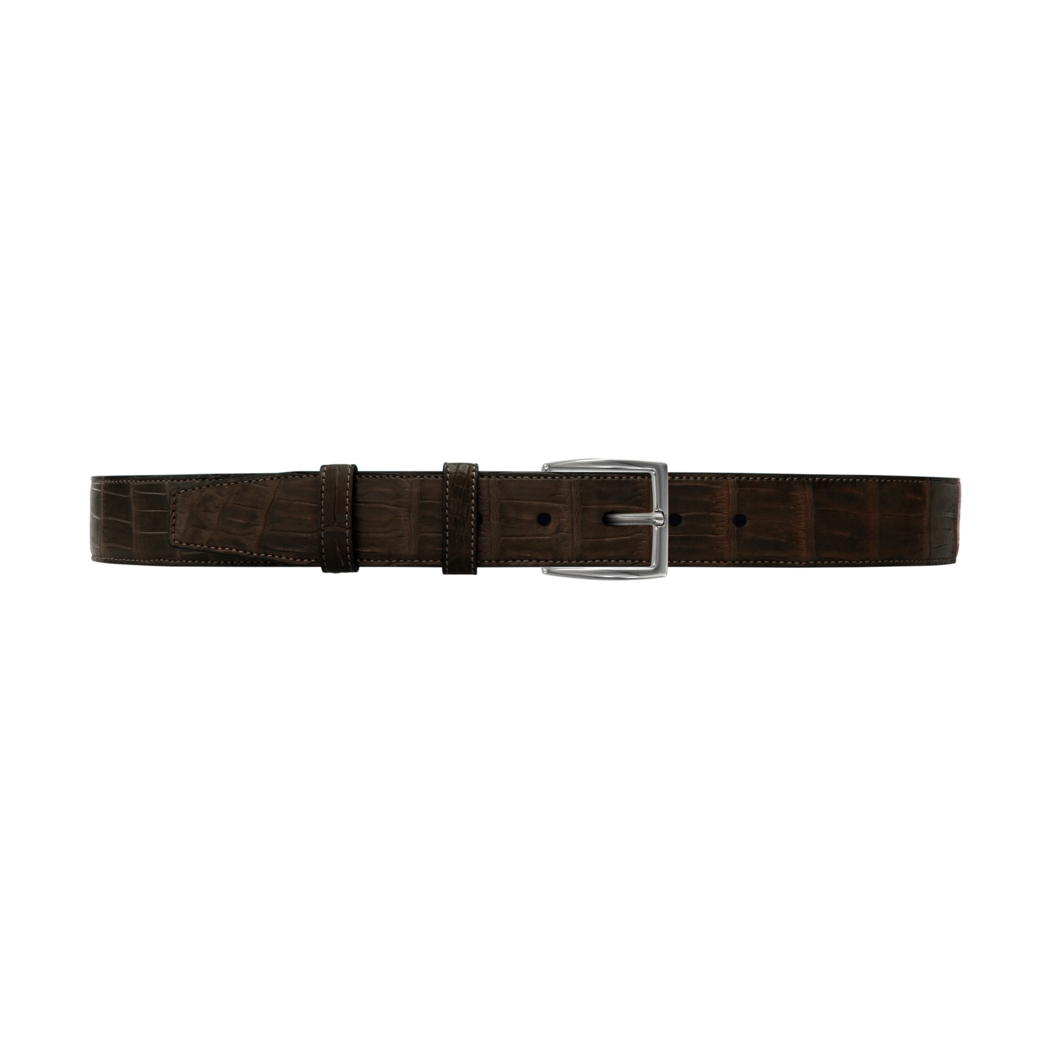 1 1/2" Espresso Classic Belt with Winston Dress Buckle in Polished Nickel