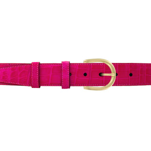 1 1/2" Fuchsia Seasonal Belt with Denver Casual Buckle in Brass