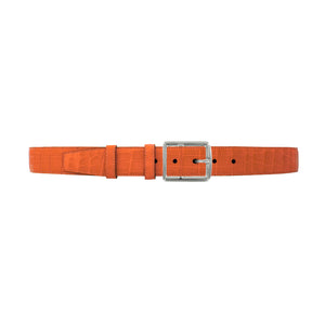 1 1/2" Orange Seasonal Belt with Crawford Casual Buckle in Polished Nickel