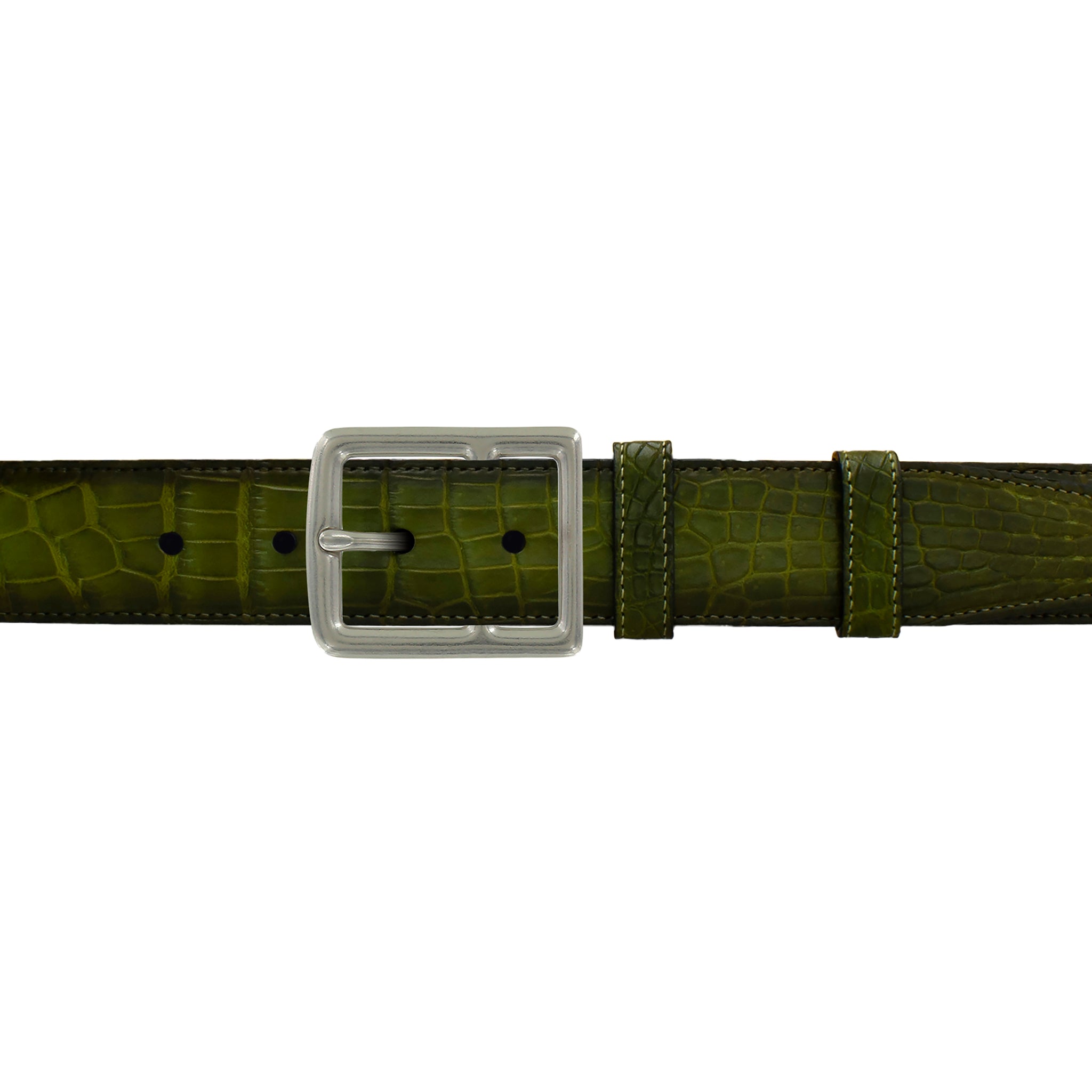 1 1/2" Pine Patina Belt with Crawford Casual Buckle in Matt Nickel