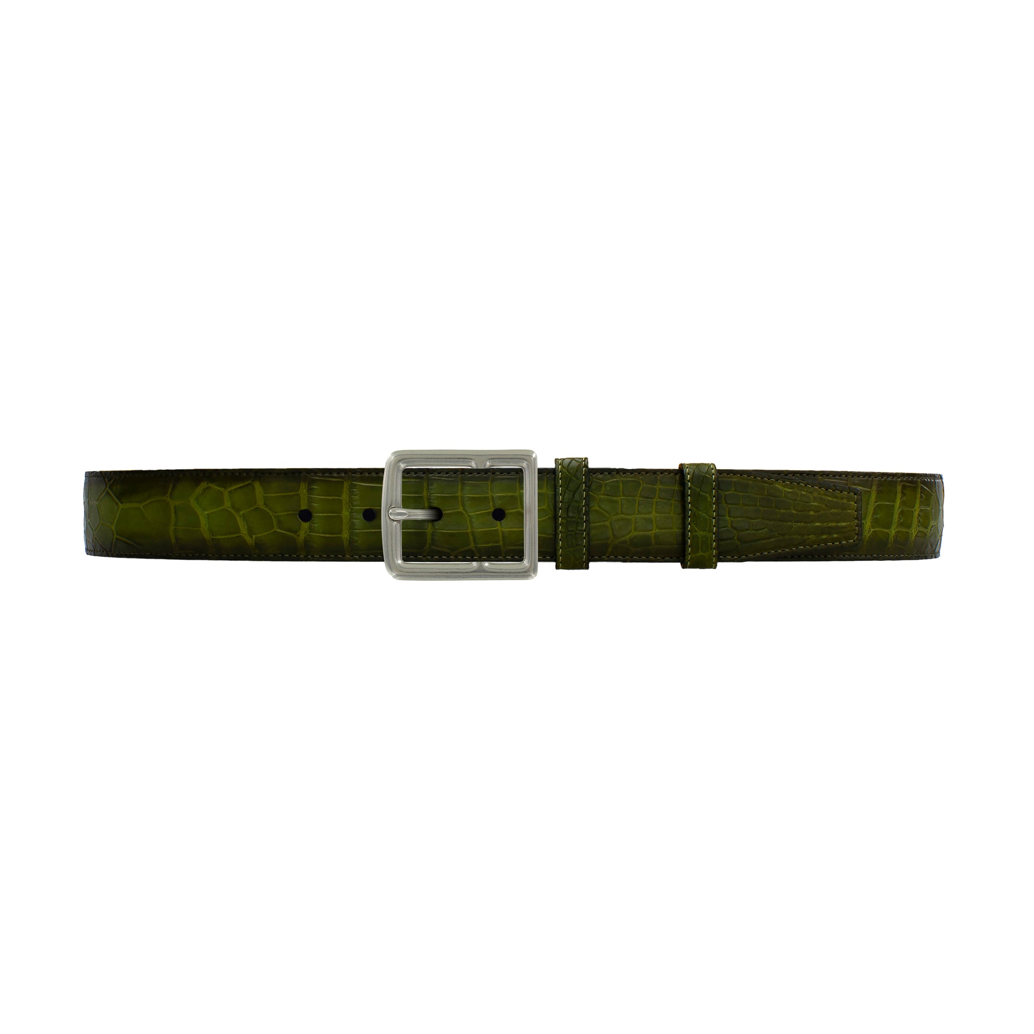 1 1/2" Pine Patina Belt with Crawford Casual Buckle in Matt Nickel