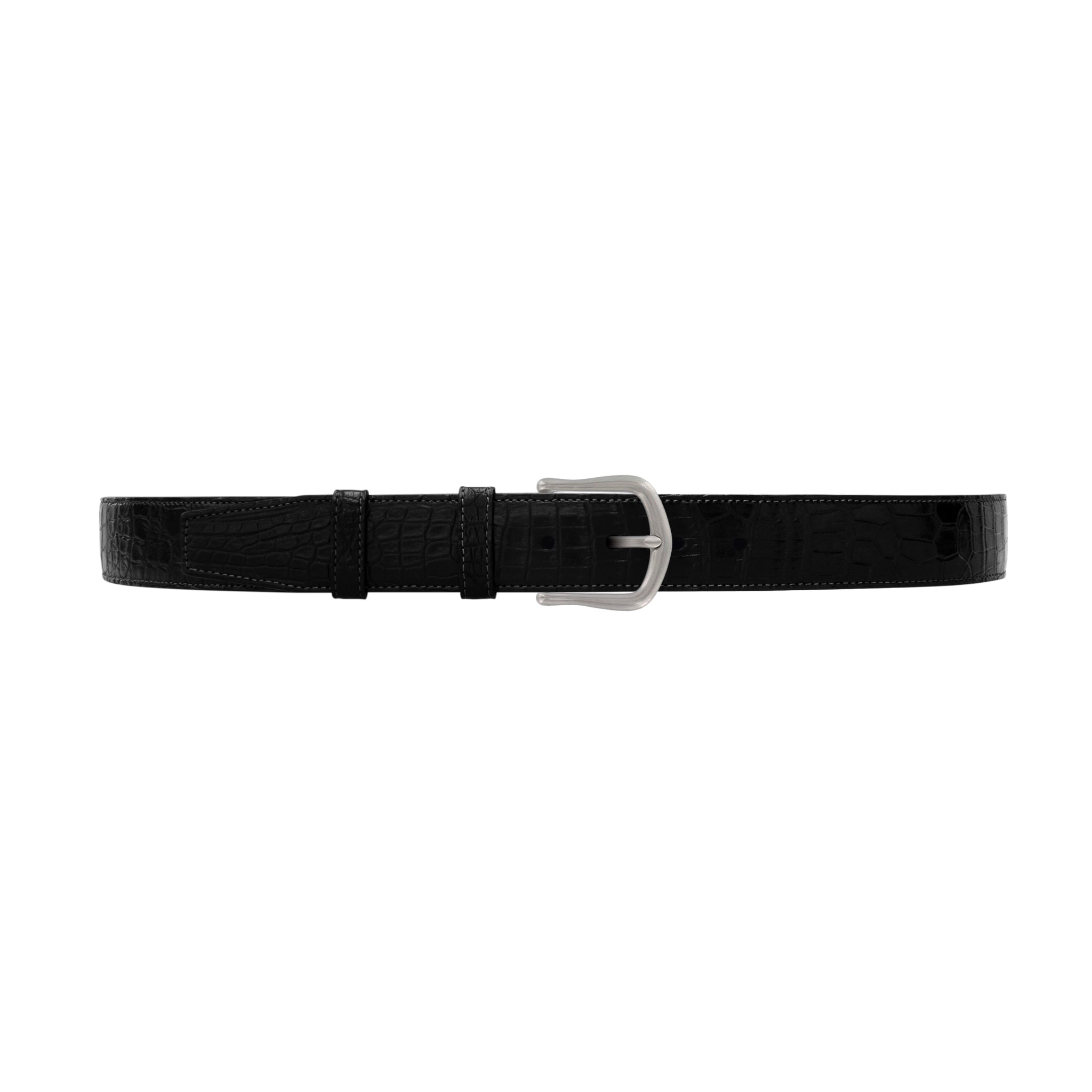 1 1/2" Raven Classic Belt with Derby Cocktail Buckle in Matt Nickel