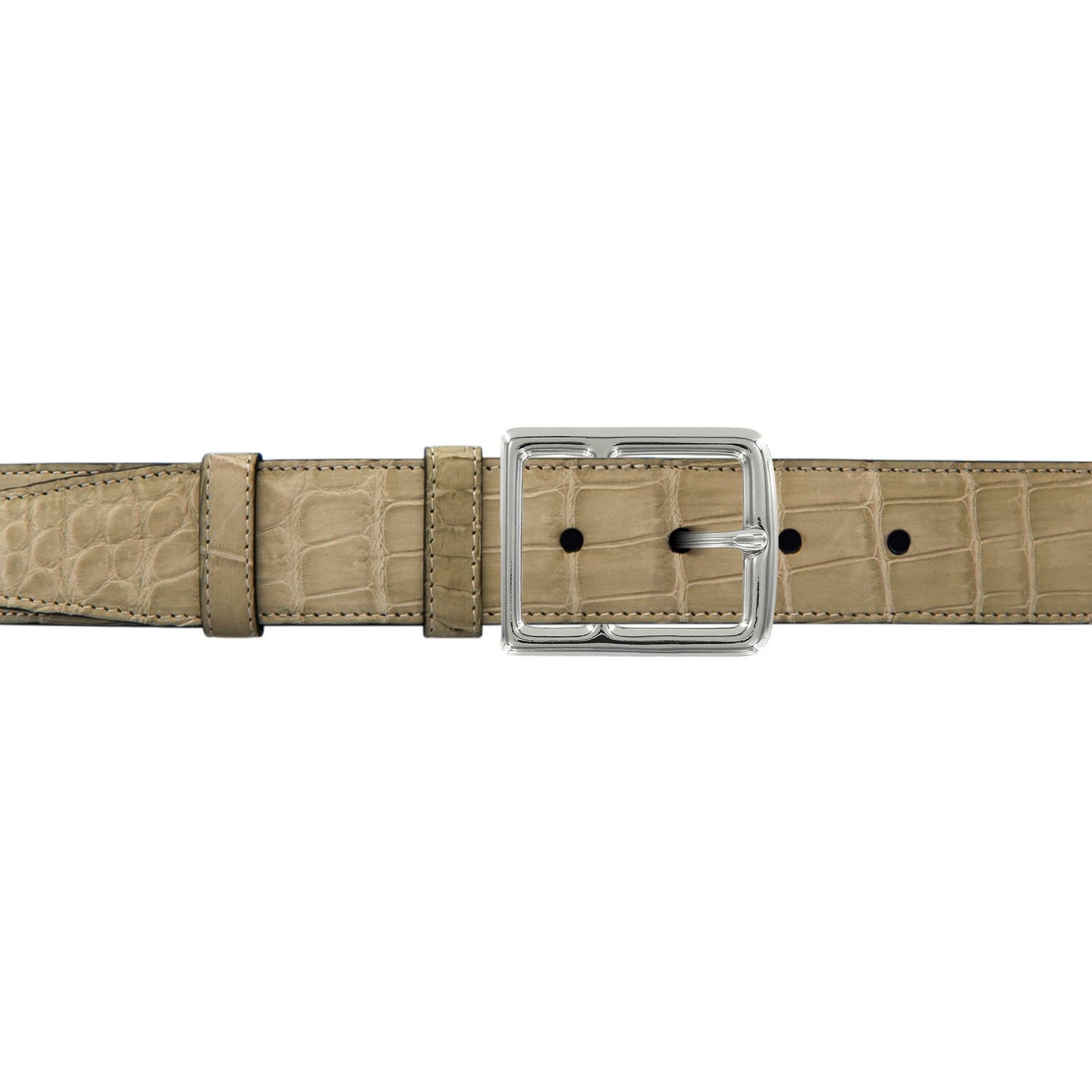 1 1/2" Sand Classic Belt with Crawford Casual Buckle in Polished Nickel