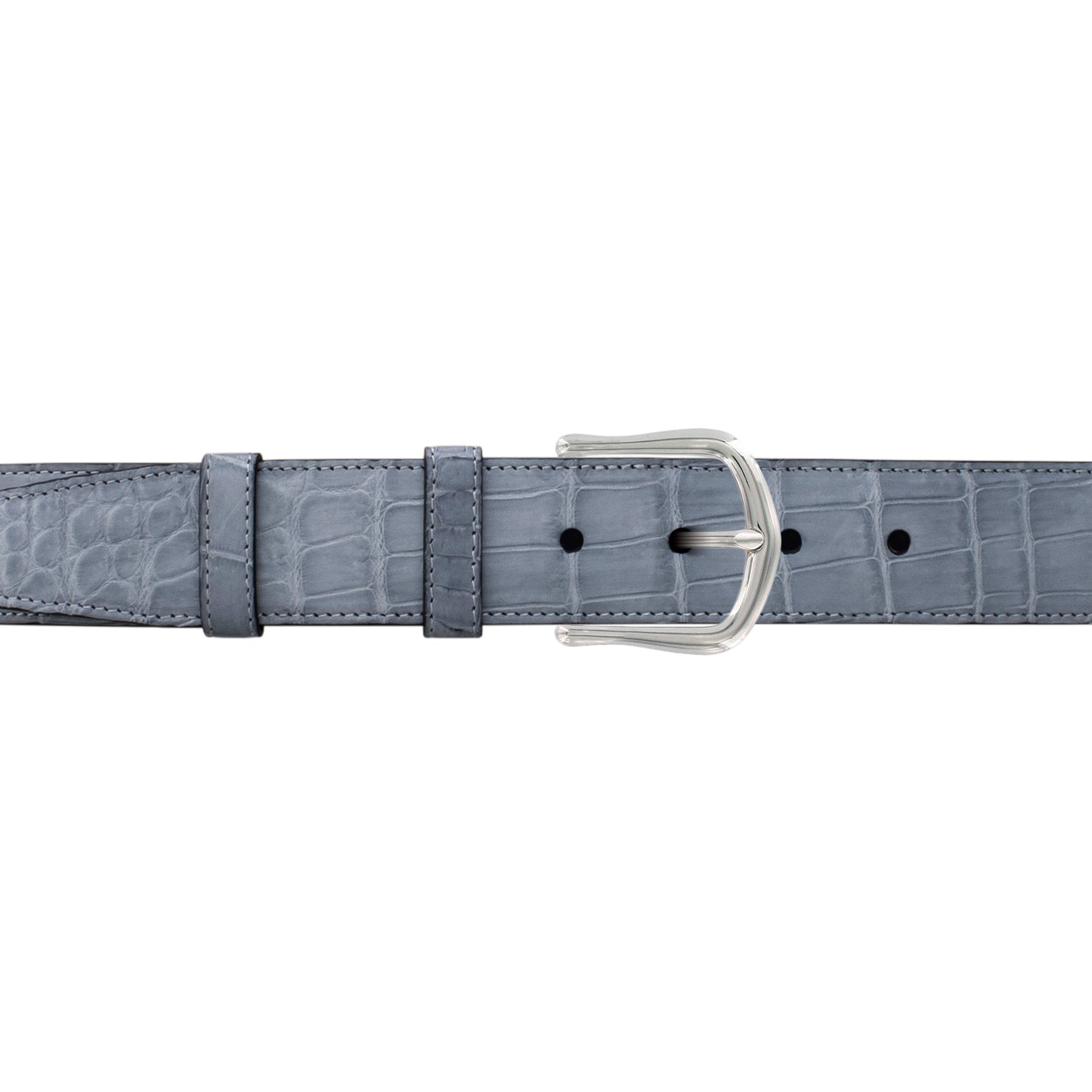 1 1/2" Slate Seasonal Belt with Derby Cocktail Buckle in Polished Nickel
