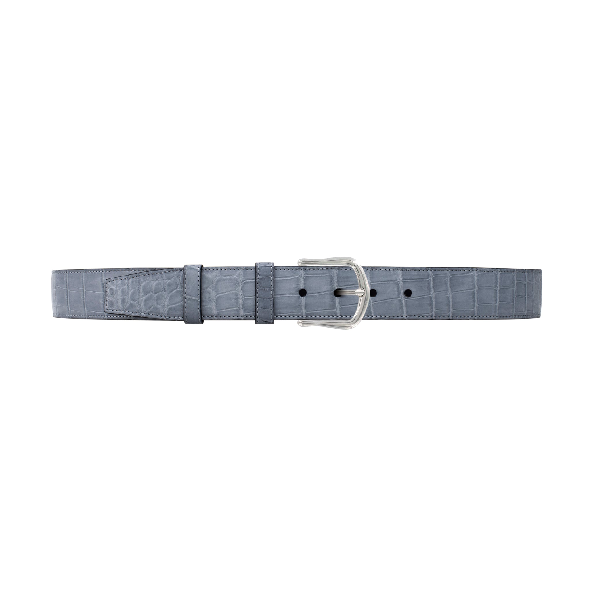 1 1/2" Slate Seasonal Belt with Derby Cocktail Buckle in Polished Nickel