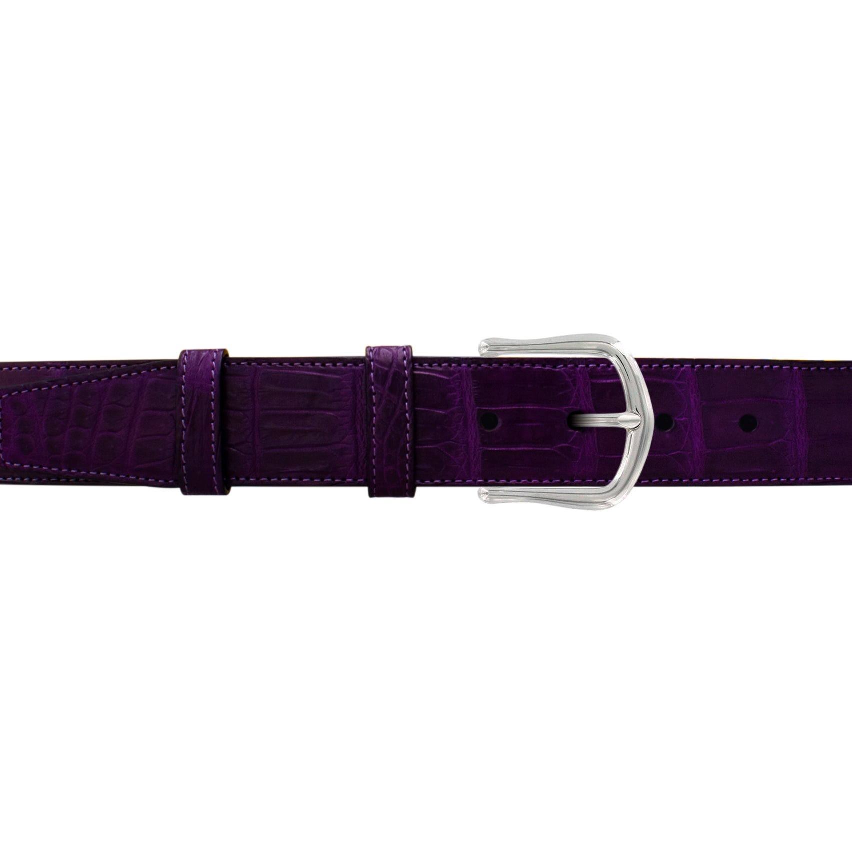 1 1/2" Violet Classic Belt with Derby Cocktail Buckle in Polished Nickel