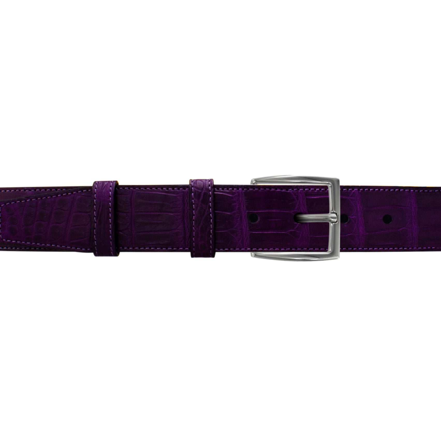 1 1/2" Violet Classic Belt with Winston Dress Buckle in Polished Nickel