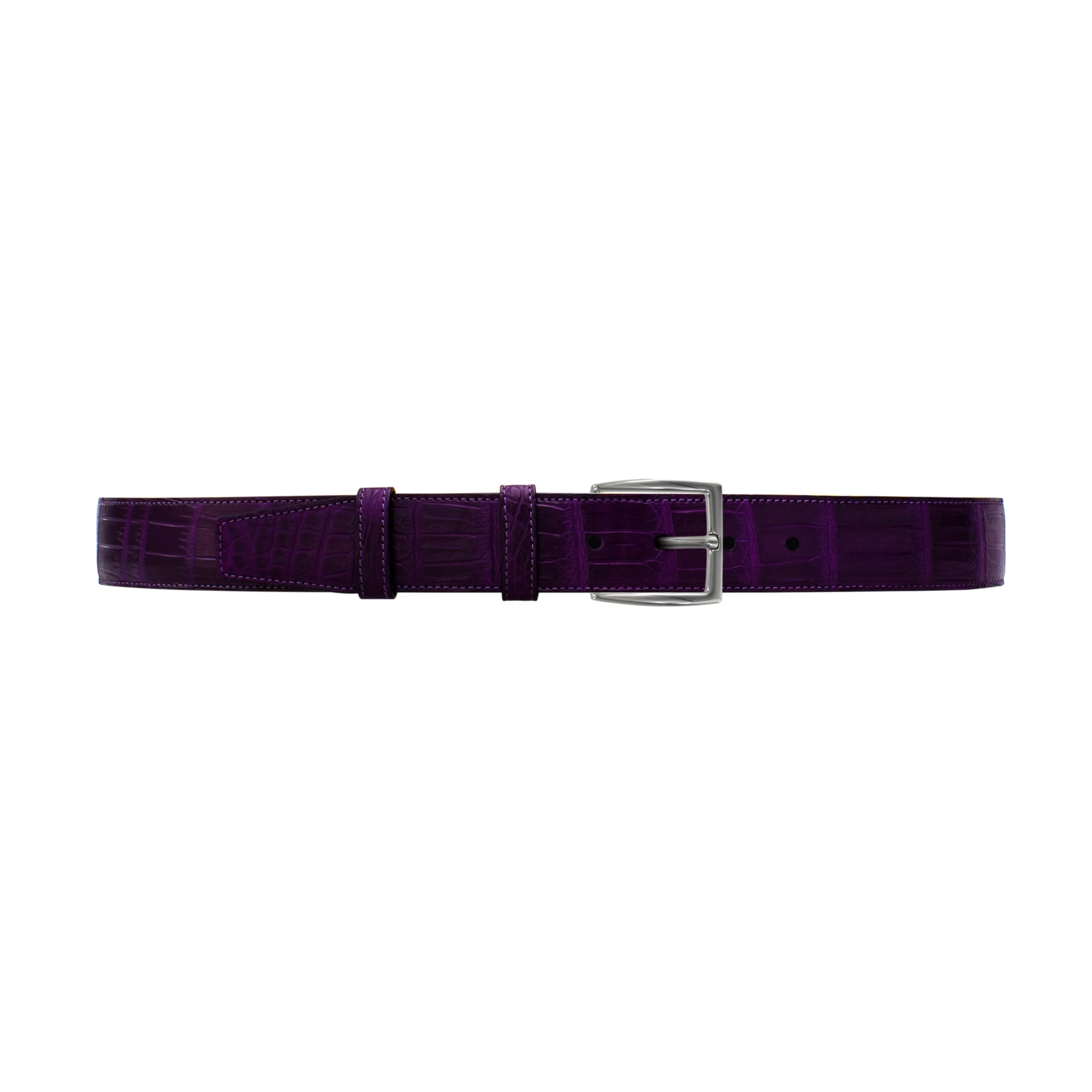 1 1/2" Violet Classic Belt with Winston Dress Buckle in Polished Nickel