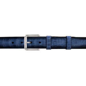 1 1/4" Azure Patina Belt with Austin Casual Buckle in Polished Nickel