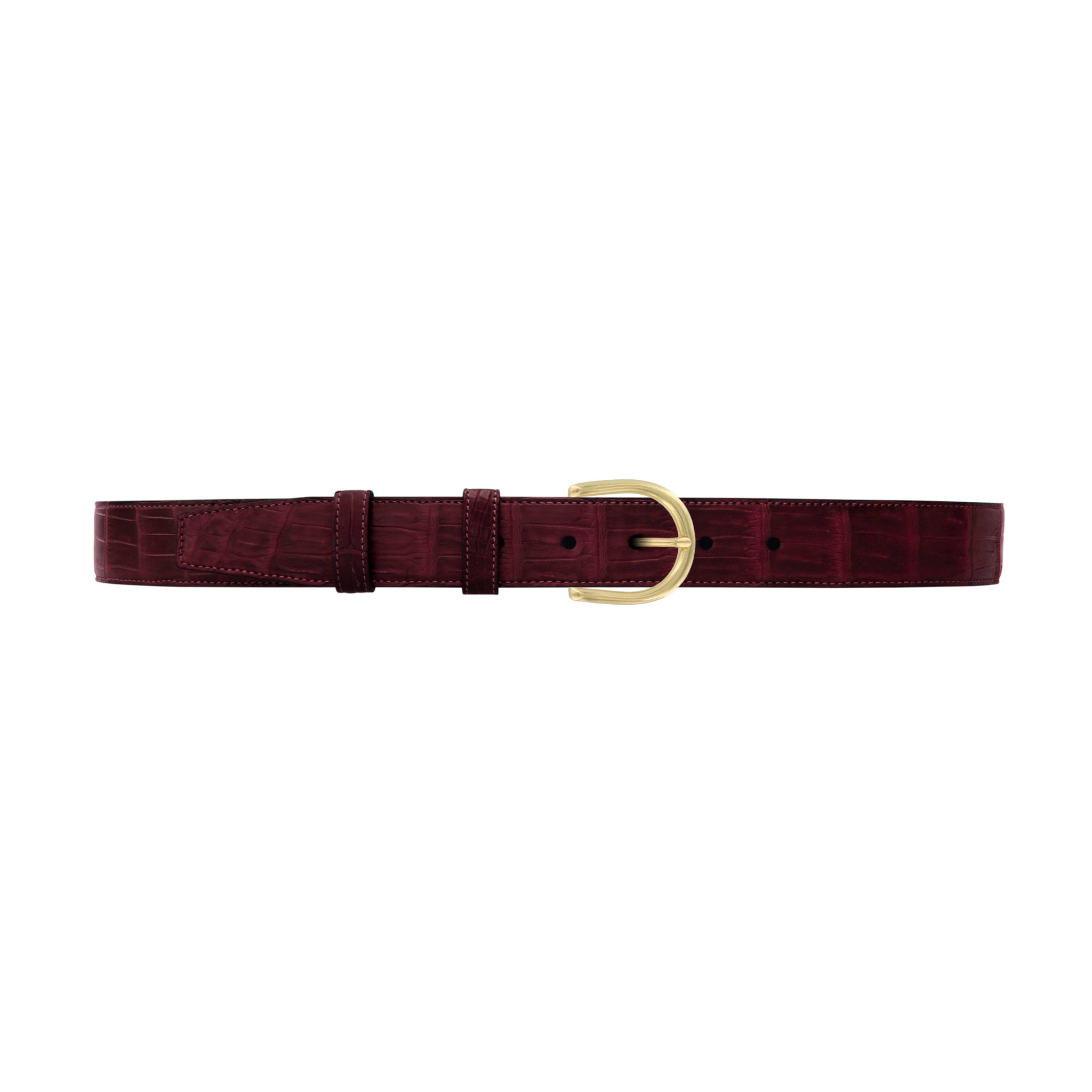 1 1/4" Burgundy Seasonal Belt with Denver Casual Buckle in Brass