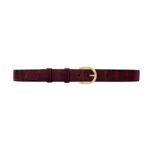 1 1/4" Burgundy Seasonal Belt with Denver Casual Buckle in Brass