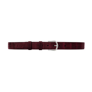 1 1/4" Burgundy Seasonal Belt with Derby Cocktail Buckle in Polished Nickel