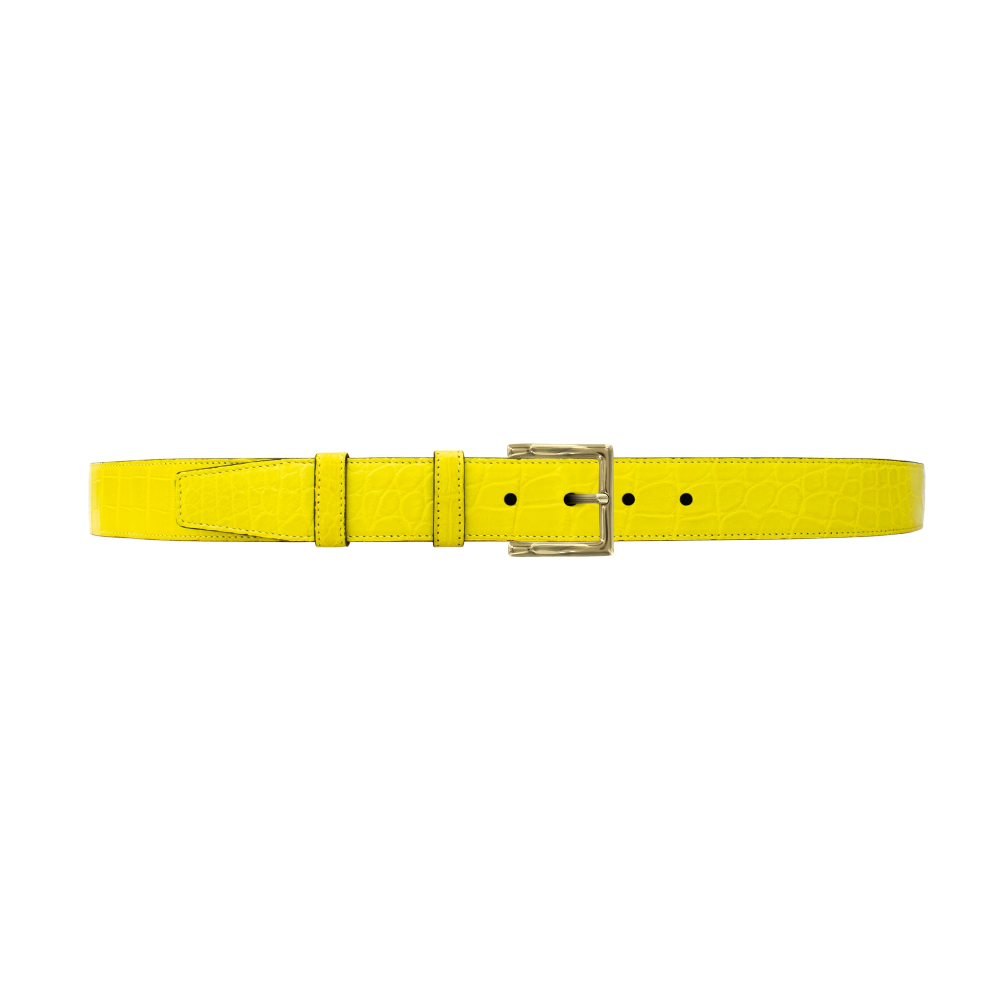 1 1/4" Canary Seasonal Belt with Regis Dress Buckle in Brass