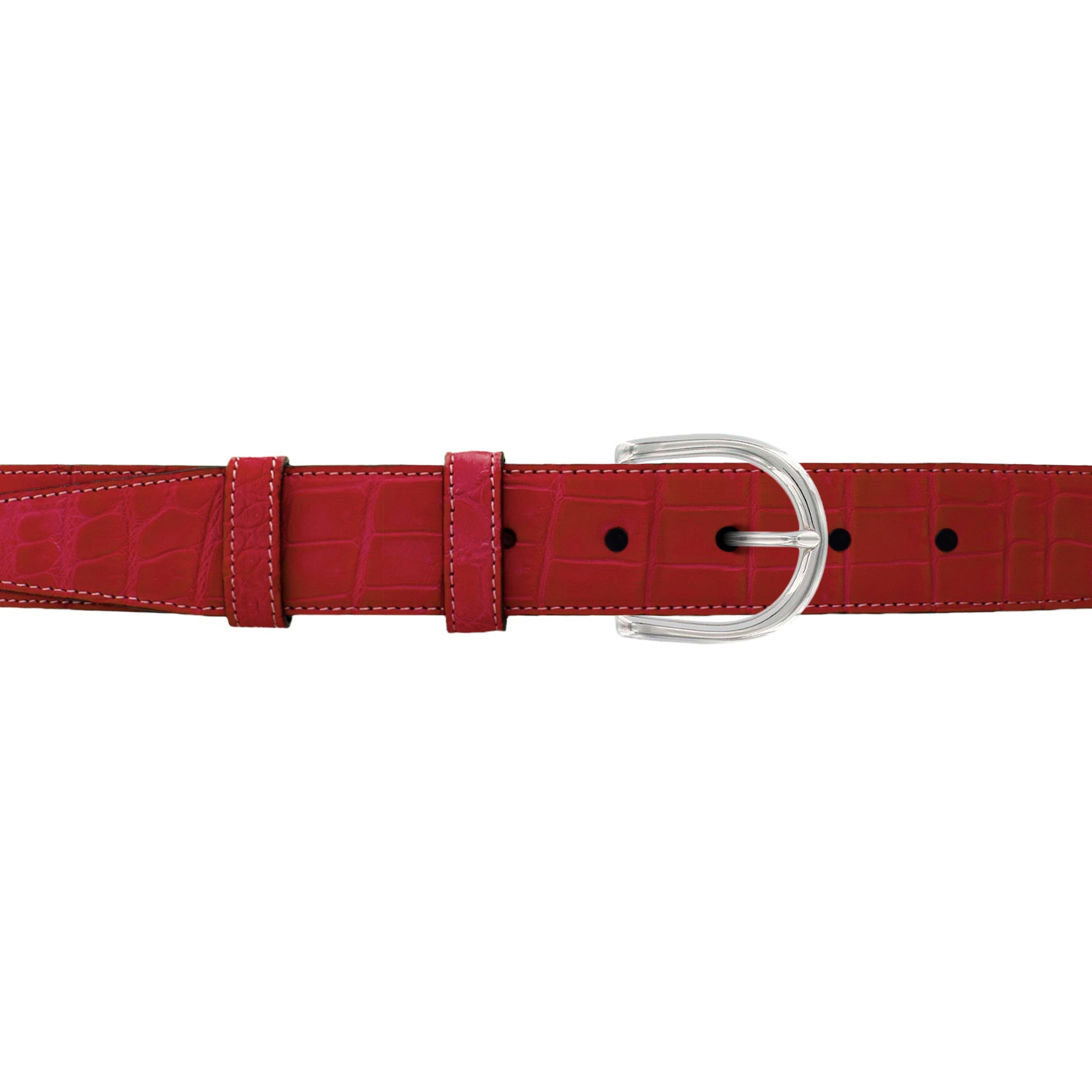 1 1/4" Cherry Seasonal Belt with Denver Casual Buckle in Polished Nickel