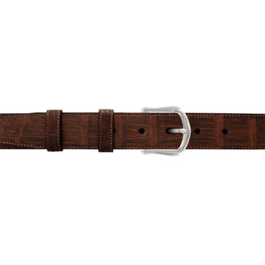 1 1/4" Cognac Classic Belt with Derby Cocktail Buckle in Polished Nickel