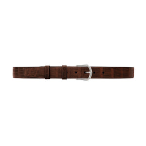 1 1/4" Cognac Classic Belt with Derby Cocktail Buckle in Polished Nickel