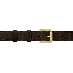 1 1/4" Espresso Classic Belt with Austin Casual Buckle in Brass