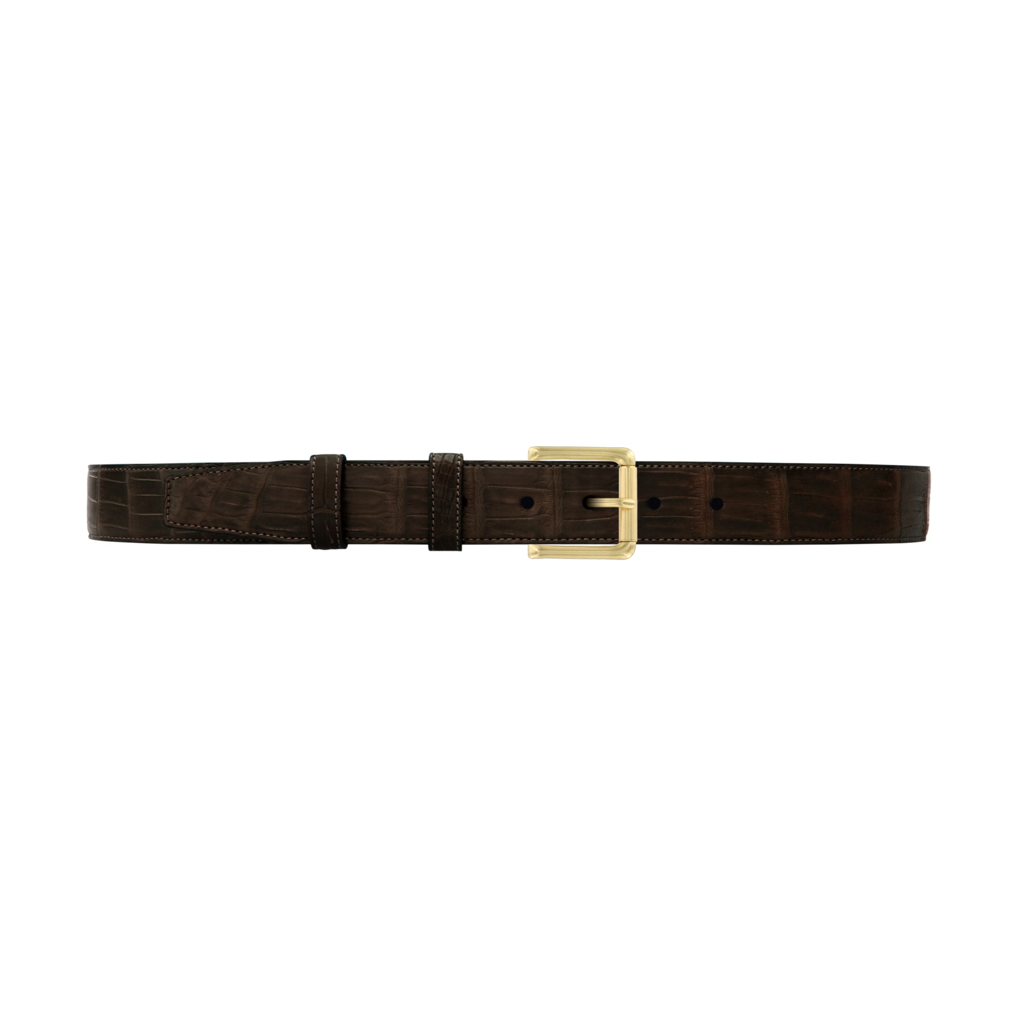 1 1/4" Espresso Classic Belt with Austin Casual Buckle in Brass