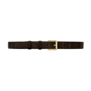 1 1/4" Espresso Classic Belt with Austin Casual Buckle in Brass