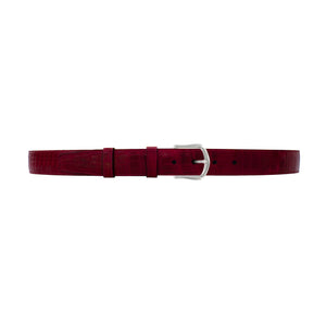 1 1/4" Garnet Seasonal Belt with Derby Cocktail Buckle in Polished Nickel