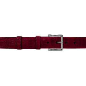 1 1/4" Garnet Seasonal Belt with Regis Dress Buckle in Polished Nickel