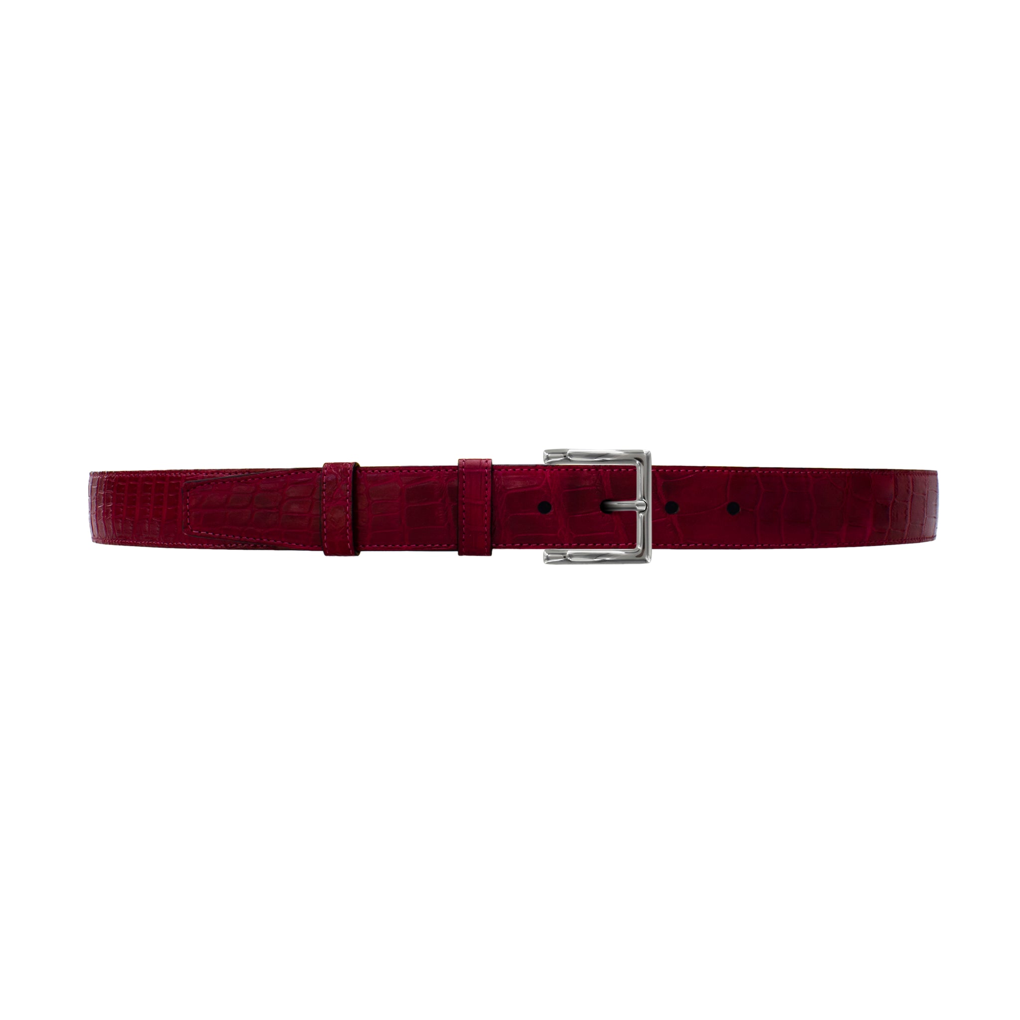 1 1/4" Garnet Seasonal Belt with Regis Dress Buckle in Polished Nickel