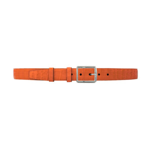 1 1/4" Orange Seasonal Belt with Crawford Casual Buckle in Polished Nickel