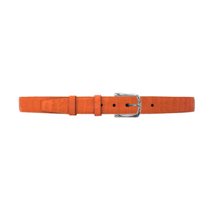 1 1/4" Orange Seasonal Belt with Sutton Dress Buckle in Polished Nickel