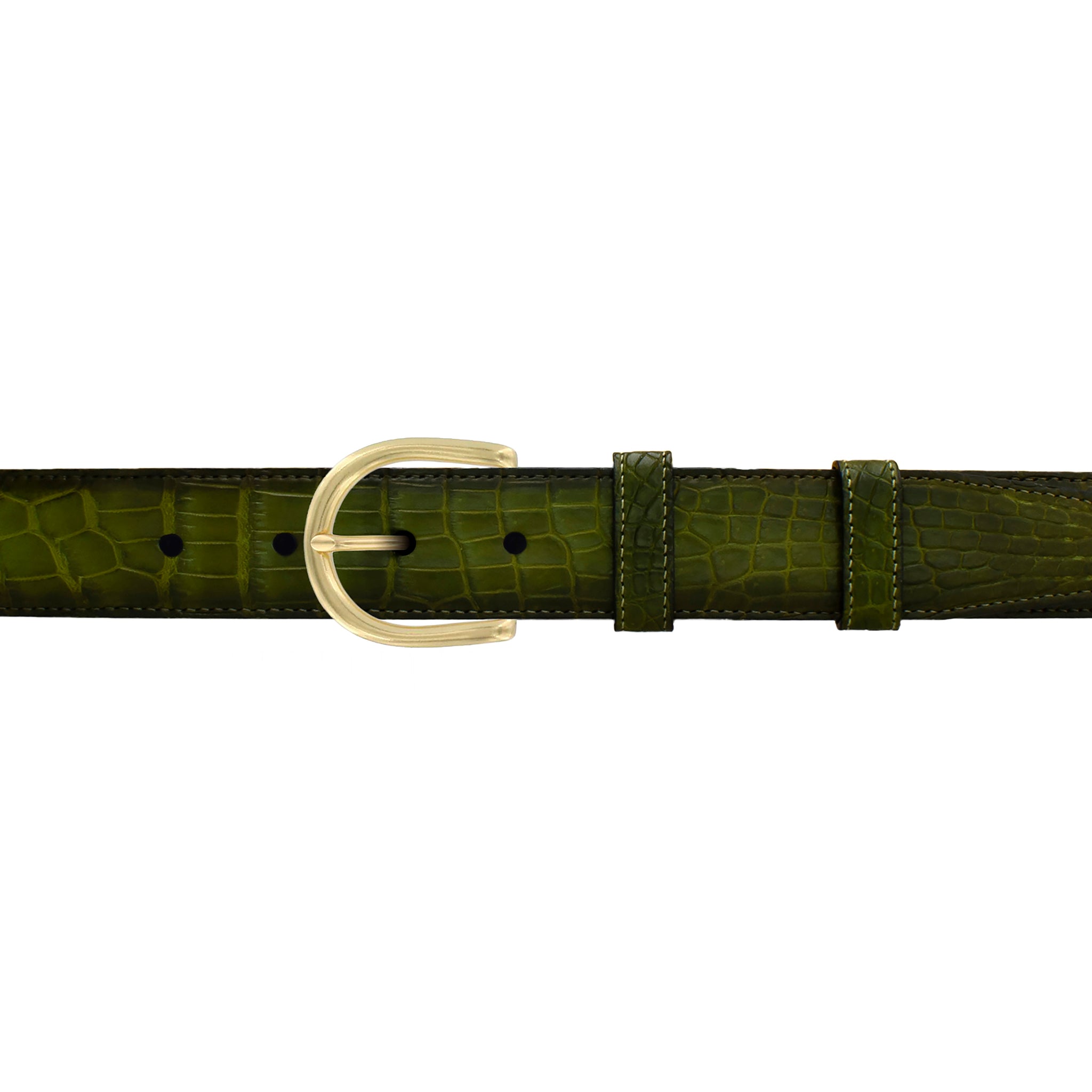 1 1/4" Pine Patina Belt with Denver Casual Buckle in Brass