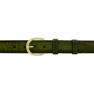 1 1/4" Pine Patina Belt with Denver Casual Buckle in Brass